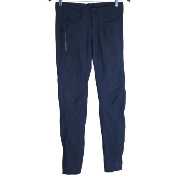 Lululemon Bust A Move Pants Moto Slim Fit Reflective Stretchy Inkwell Size 4 - Picture 1 of 11